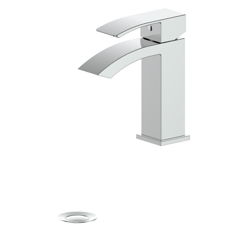 ZLINE Zephyr Single Handle Bathroom Faucet in Chrome Finish - Modern Waterfall Spout Design for Bathroom Sink & Vanity (ZEP BF CH) | Perfect for Home Renovation & Spa-Style Bathrooms