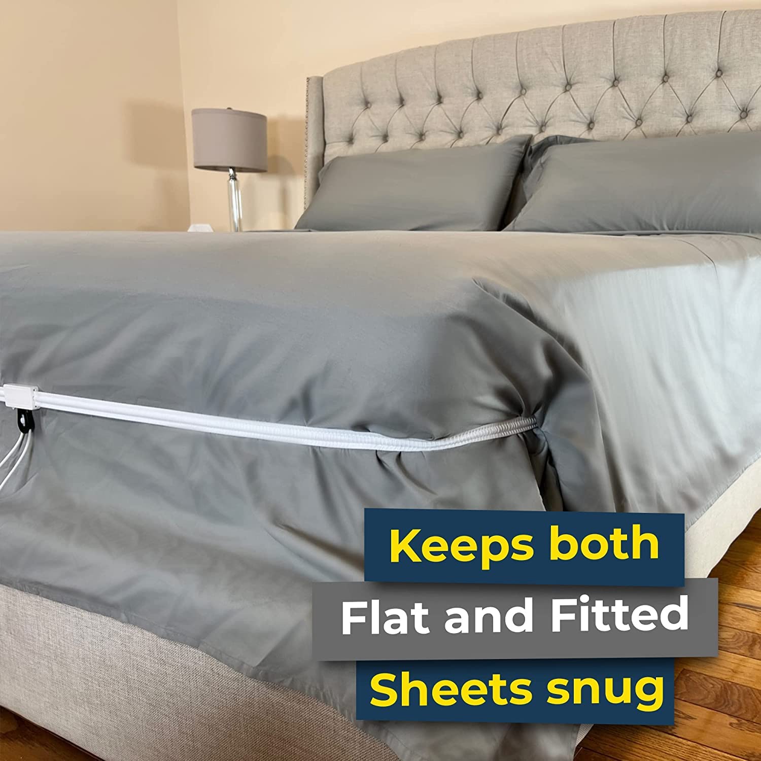 Bed SNUGGER - Universal Mattress Blanket Holder Band - Fits All Bed Sizes (Twin, Queen, King) - 360° Sheet & Blanket Tightener - No More Loose Bedding - Perfect for Hotels, Dorms, and Home Use