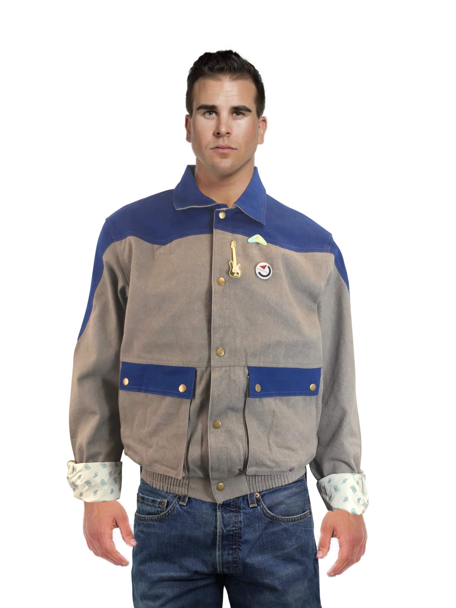 Marty McFly Denim Jacket - Back to The Future 1985 Movie Costume for Halloween, Cosplay & 80s Theme Parties