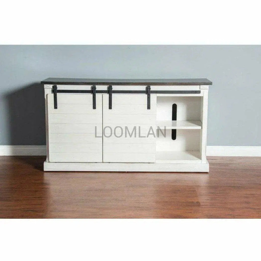 65 Inch TV Stand with Sliding Barn Doors - Rustic Farmhouse Style Media Console for Living Room, Bedroom & Home Theater