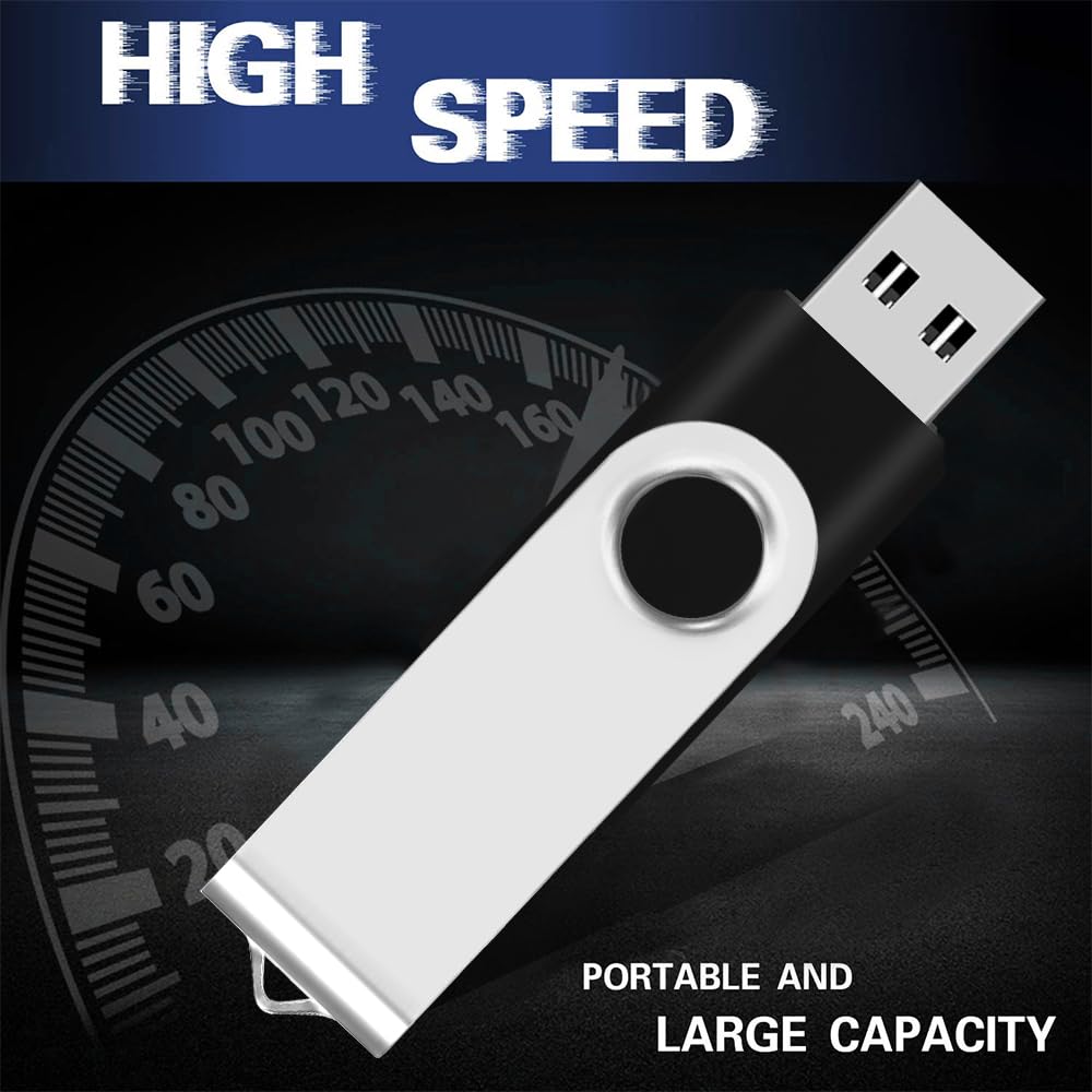 EASTBULL 100-Pack 1GB USB 2.0 Flash Drives Bulk - Black Thumb Drives for Data Storage, File Transfer, School & Office Use, Promotional Giveaways