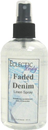 Faded Denim Linen Spray - 8oz Fresh Laundry Scent Fabric Refresher for Bedding, Clothes & Home - Long Lasting Odor Eliminator