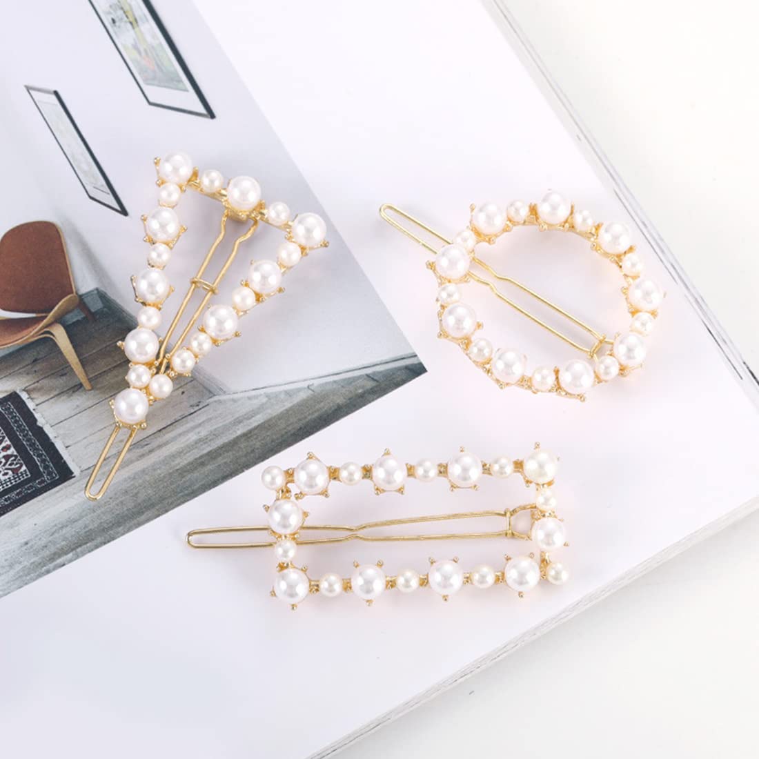 Zibuyu® 6-Piece Pearl Hair Clips for Women & Girls - French Style Barrettes, Elegant Hairpins for Side Hairstyles, Perfect Hair Accessories Gift Set for Weddings, Parties & Daily Wear