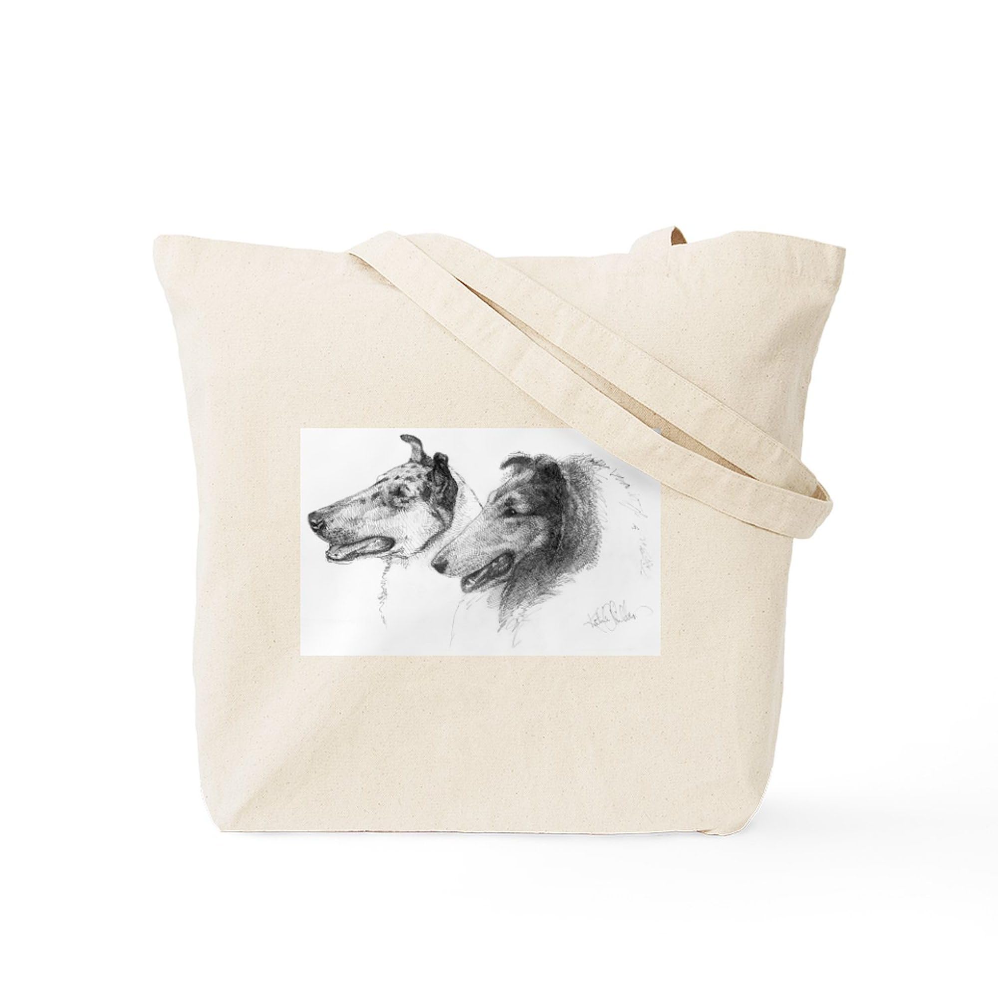Rough & Smooth Collies Tote Bag - Natural Canvas Reusable Shopping Bag for Groceries, Beach & Daily Use | Eco-Friendly Cotton Tote with Dog Lover Design