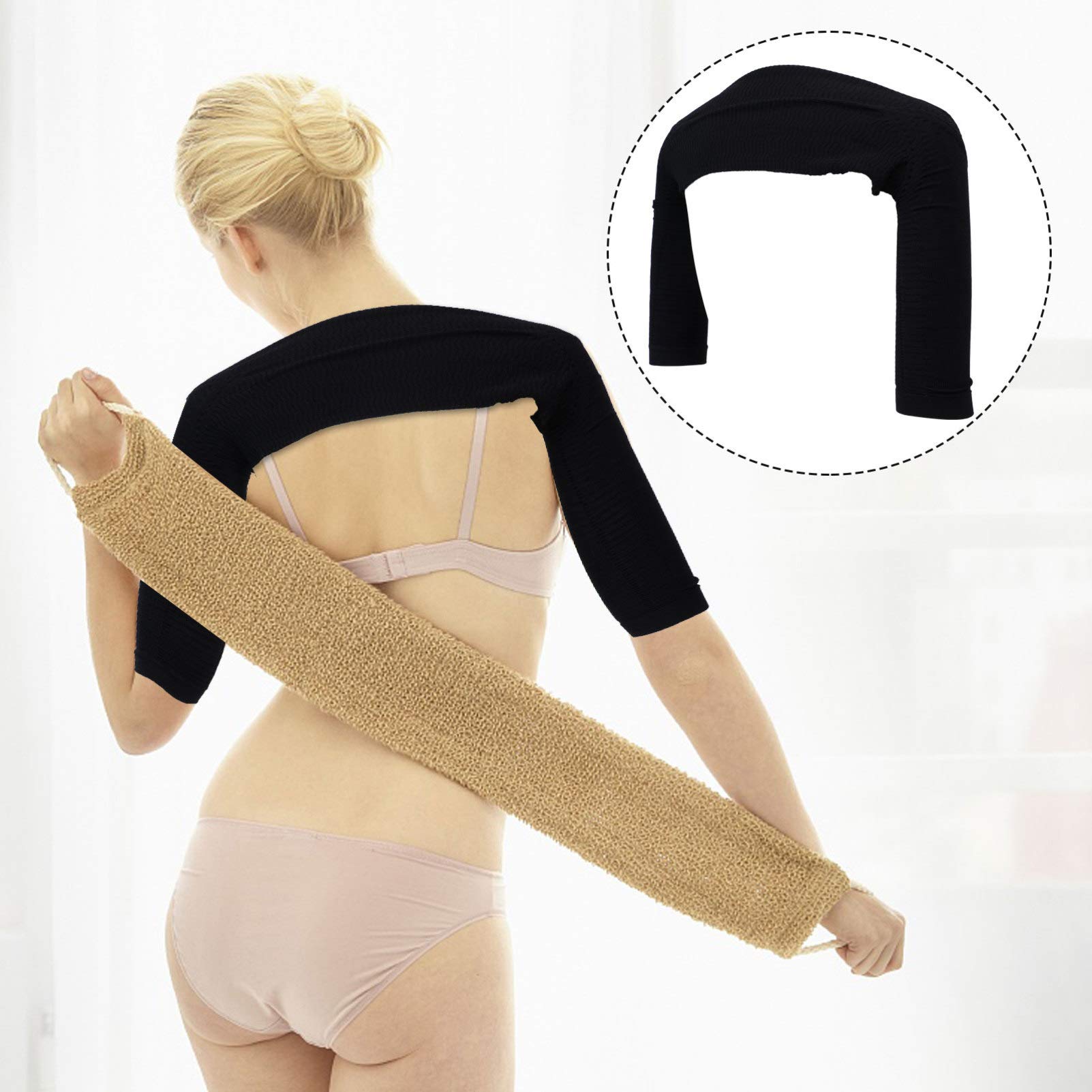 Heallily Arm Slimmer Shaperwear for Women - Posture Correcting Arm Lift Garment, Back & Shoulder Support Shapewear (Black) | Perfect for Workouts, Post-Surgery Recovery & Everyday Comfort