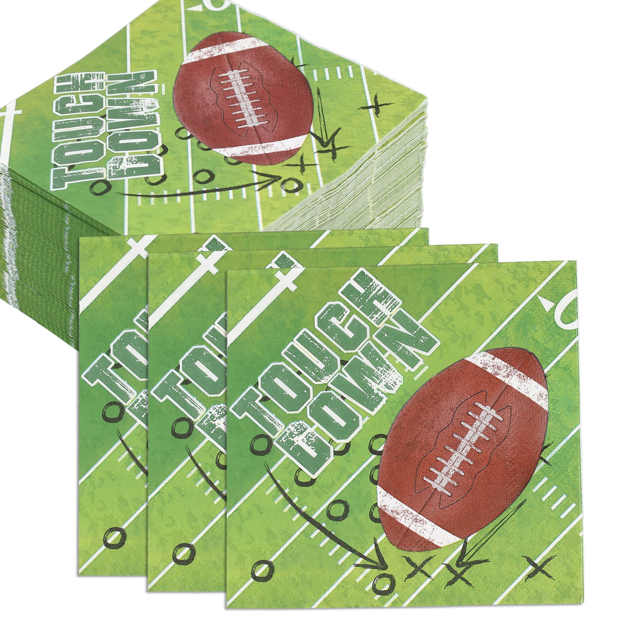 Football Party Napkins - 80 Pcs Game Day Napkin Set for Touchdown Celebrations, Cocktail Parties & Tailgating | Football Themed Paper Napkins for Big Game Decorations, Birthday Parties & Sports Events | Perfect for Super Bowl, Homecoming & Sports-Themed Gatherings