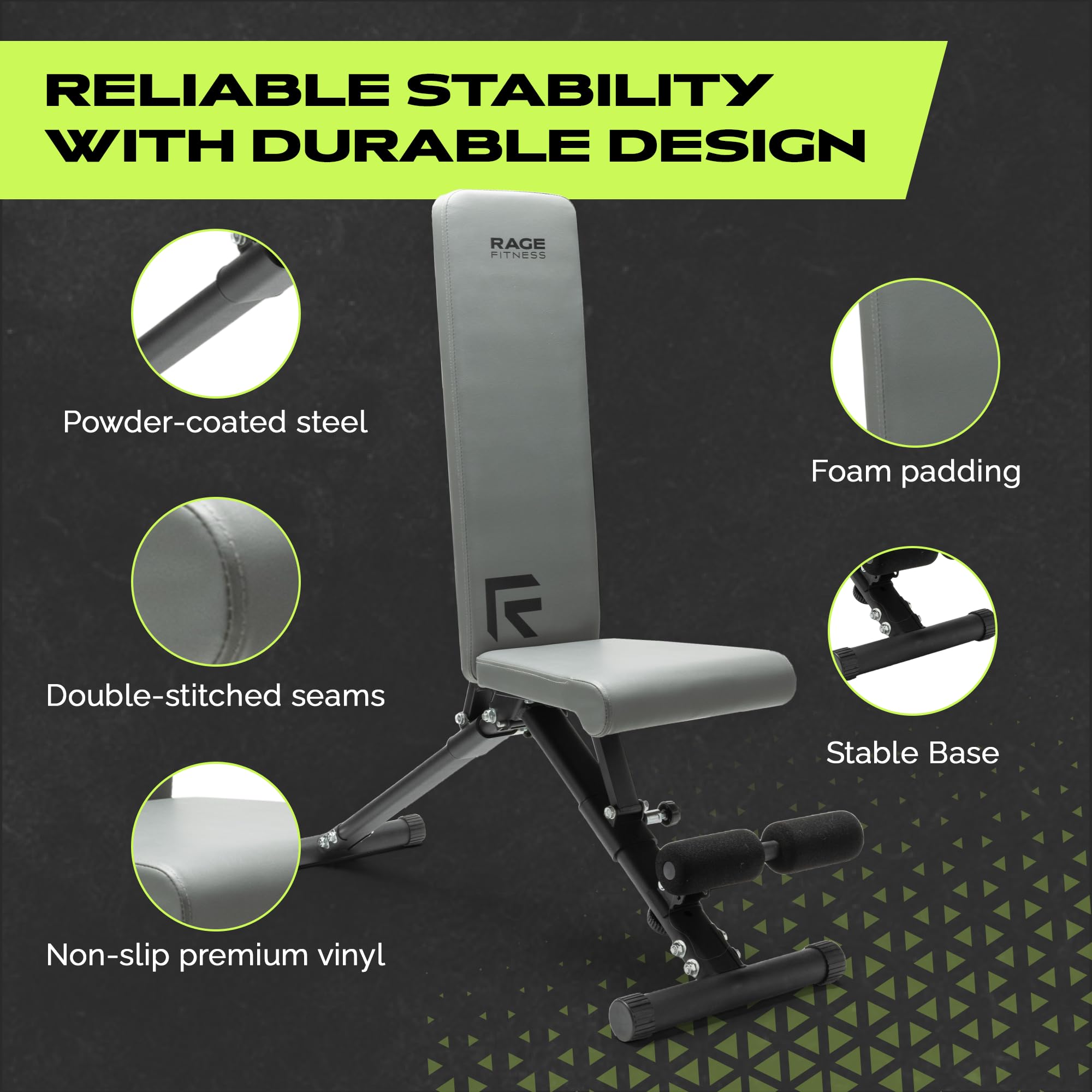 Adjustable Weight Bench Press Seat for Home Gym - Folding Workout Bench for Strength Training & Full Body Exercises - Incline Decline Bench for Dumbbell & Barbell Workouts - Perfect for Home Fitness & Garage Gym Setup