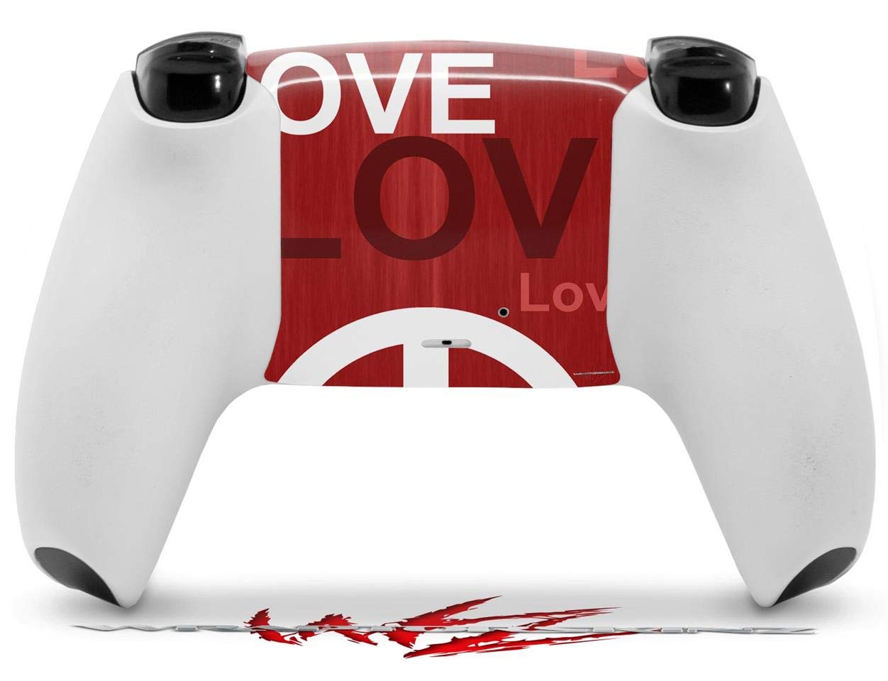 PS5 DualSense Controller Skin Wrap - Love & Peace Red for Gaming Protection