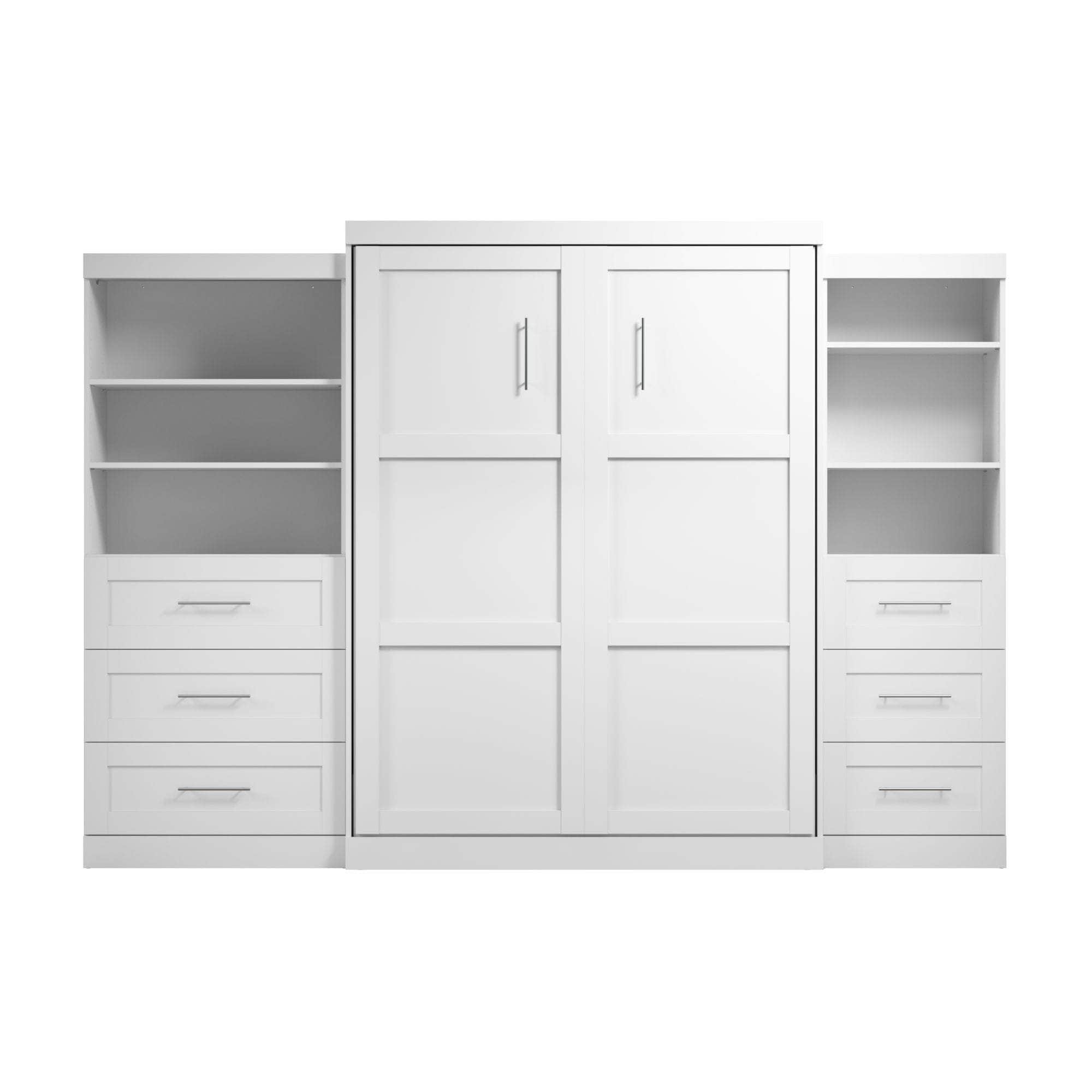 Pur Queen Murphy Wall Bed with 2 Storage Units & Drawers (126