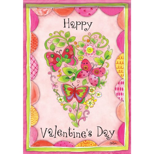 Valentine's Day Floral House Flag - Double Sided Outdoor Decoration for Porch, Yard & Garden | Romantic Seasonal Decor