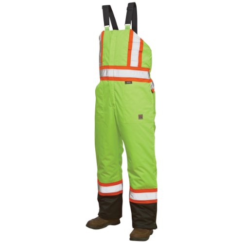 Men's High Visibility Insulated Safety Overalls - Flame Resistant, XL Size for Construction & Winter Workwear