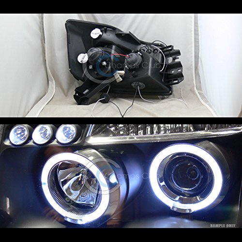 BLK DRL LED Dual Halo Projector Headlights for 04-15 Nissan Titan Armada - High Performance LED Lights with Daytime Running Lights - Perfect for Night Driving & Off-Road Adventures