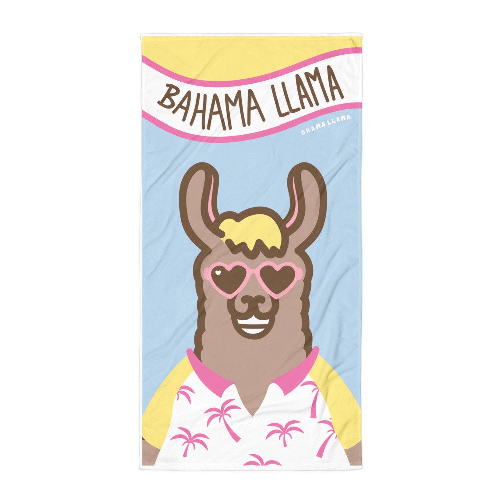 Drama Llama Beach Towel - Extra Large Soft Quick Dry Towel for Pool, Lounge & Vacation | Bahama Llama Suns Out Design | Perfect for Beach, Swimming, Yoga & Picnics
