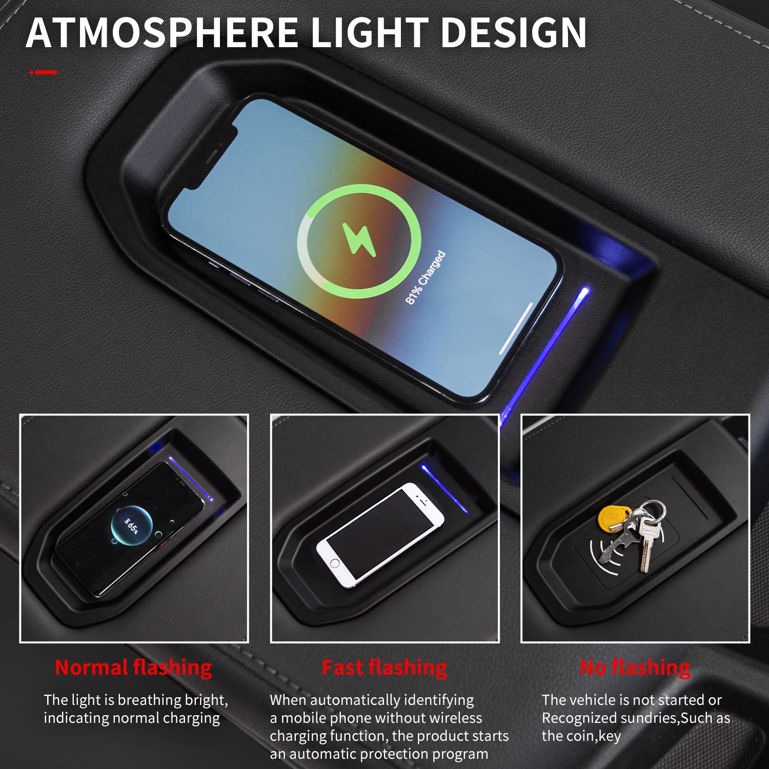 15W Fast Wireless Charger Compatible with 2019-2021 Chevy Silverado & GMC Sierra - OEM Replacement Charging Tray for Jump Seat Models | Perfect for Road Trips & Daily Commuting