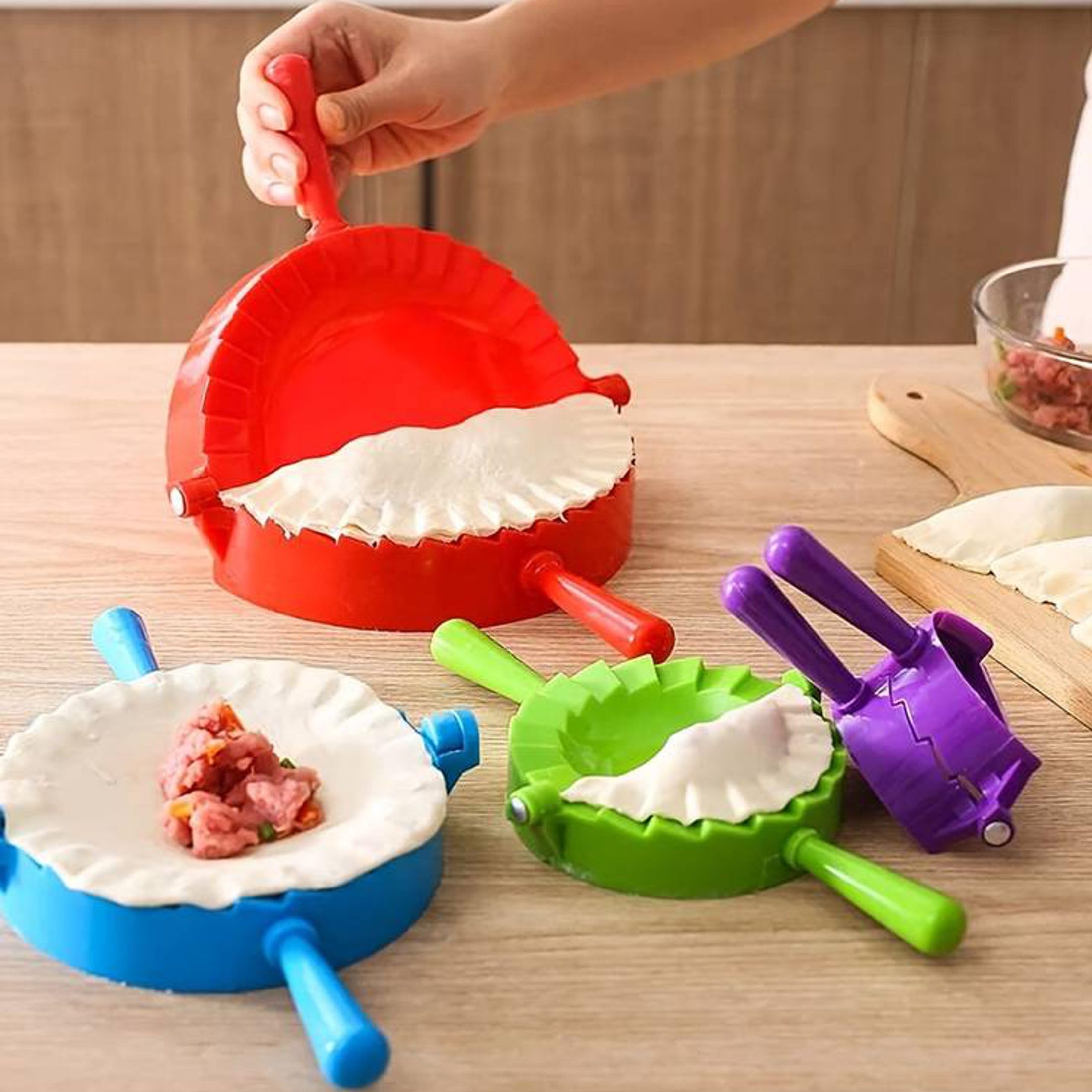 Dumpling Maker Press Mold Set of 4 – 5 inch & 6 inch Gyoza, Empanada, Pot Pie & Ravioli Maker Kit | Professional Dough Press for Chinese Soup Dumplings, Pierogi & More | Perfect for Home Cooking, Meal Prep & Asian Cuisine