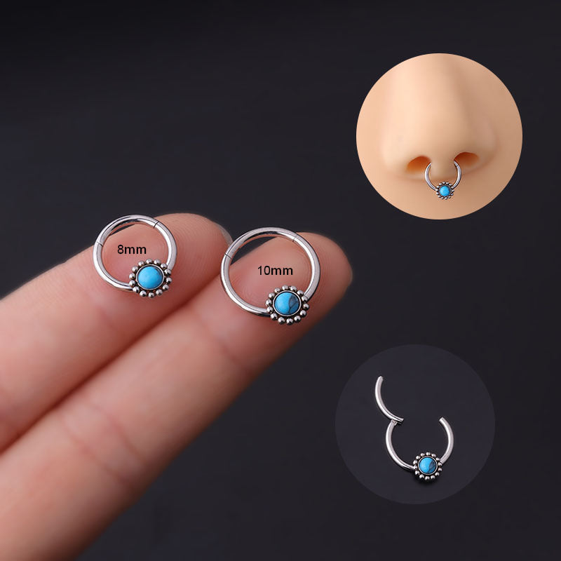 16G Turquoise Captive Bead Ring - Body Jewelry for Septum, Nose & Ear Piercing | HSPJ717 | Perfect for Everyday Wear & Special Occasions