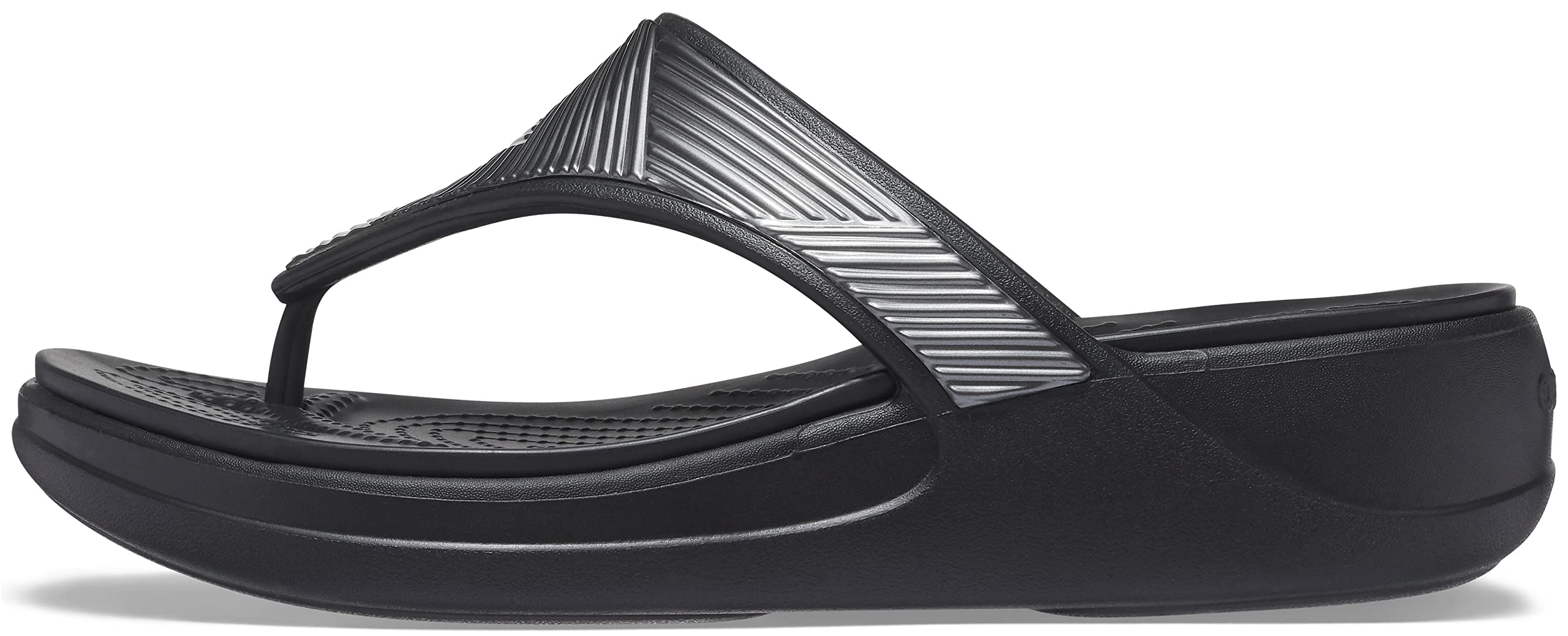 Crocs Women's Monterey Embellished Wedge Flip Flops - Comfortable Summer Sandals with Rhinestone Decorations | Perfect for Beach, Pool, and Casual Outings