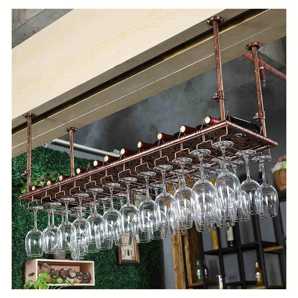 Vintage Gold Wine Glass Hanger - European Style Ceiling Mounted Bar Goblet Rack for Home Kitchen Decor - Perfect for Wine Cellar, Dining Room & Bar Display