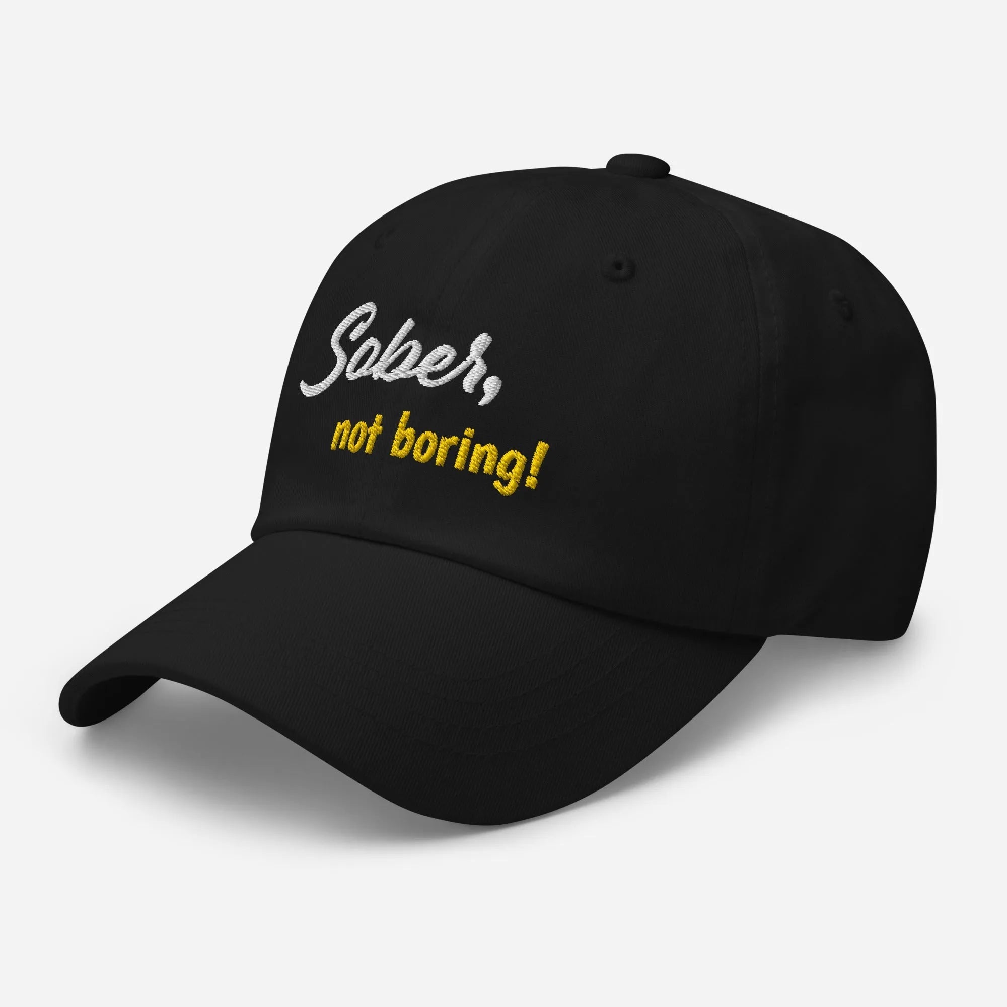 Sober Not Boring Embroidered Dad Hat - Stylish Unisex Baseball Cap for Men & Women - Perfect for Outdoor Activities, Sports, and Casual Wear