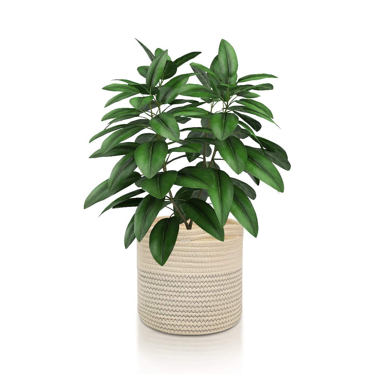 Lubasket Cotton Rope Plant Basket - Modern Woven Hanging Planter for Indoor Plants up to 8 Inches - Rustic Home Decor Storage Organizer (8.2''x8'') - Perfect for Living Room, Bedroom, or Office Decor