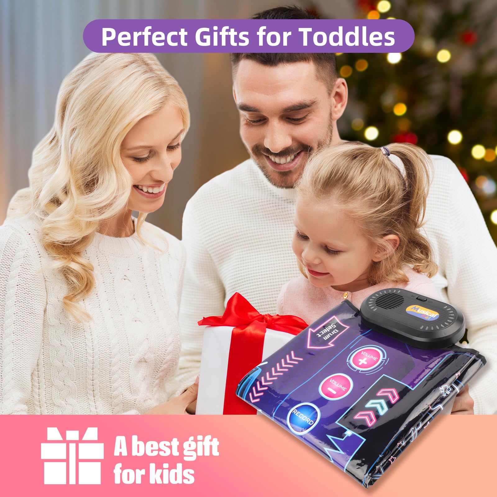 Baby Piano Mat Toy - 2-in-1 Musical Keyboard & Drum Set for Toddlers 1-3 | Perfect Gift for 1 Year Old Boys & Girls | Playtime & Learning Fun