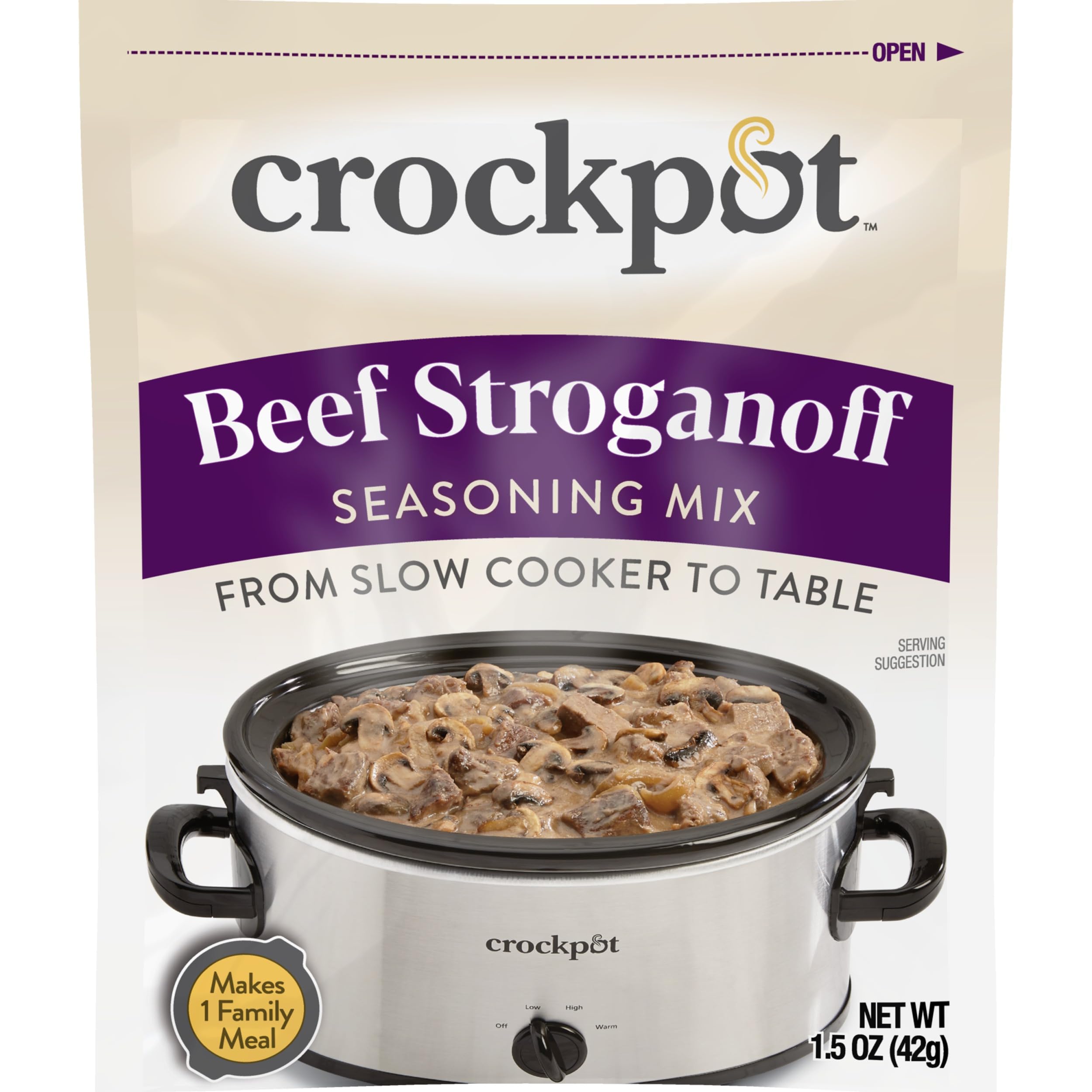 Crock-Pot Beef Stroganoff Seasoning Mix - 1.5 oz (Pack of 12) | Slow Cooker Seasoning for Easy Homemade Beef Stroganoff | Perfect for Family Dinners & Potlucks