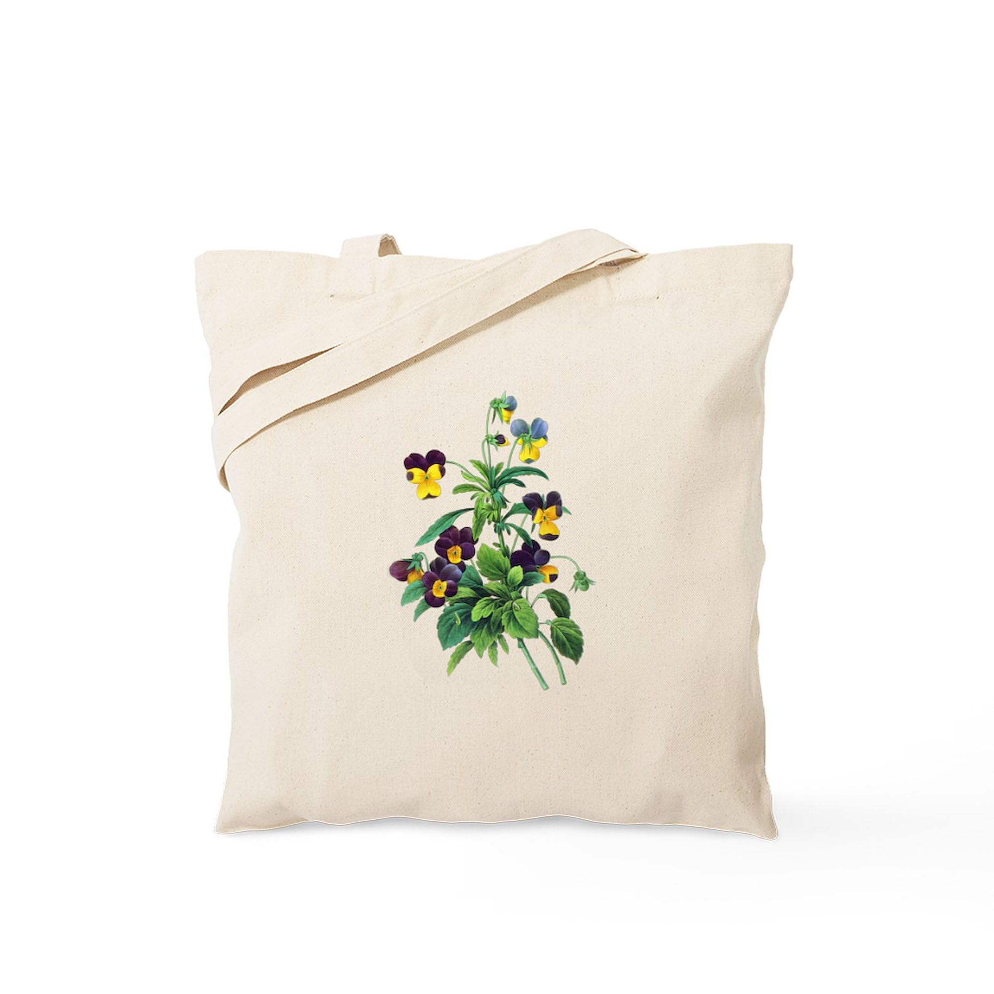 Pierre Joseph Redoute Botanical Canvas Tote Bag - Natural Reusable Shopping Bag for Groceries, Beach & Farmers Market | Eco-Friendly Cotton Tote with Floral Design