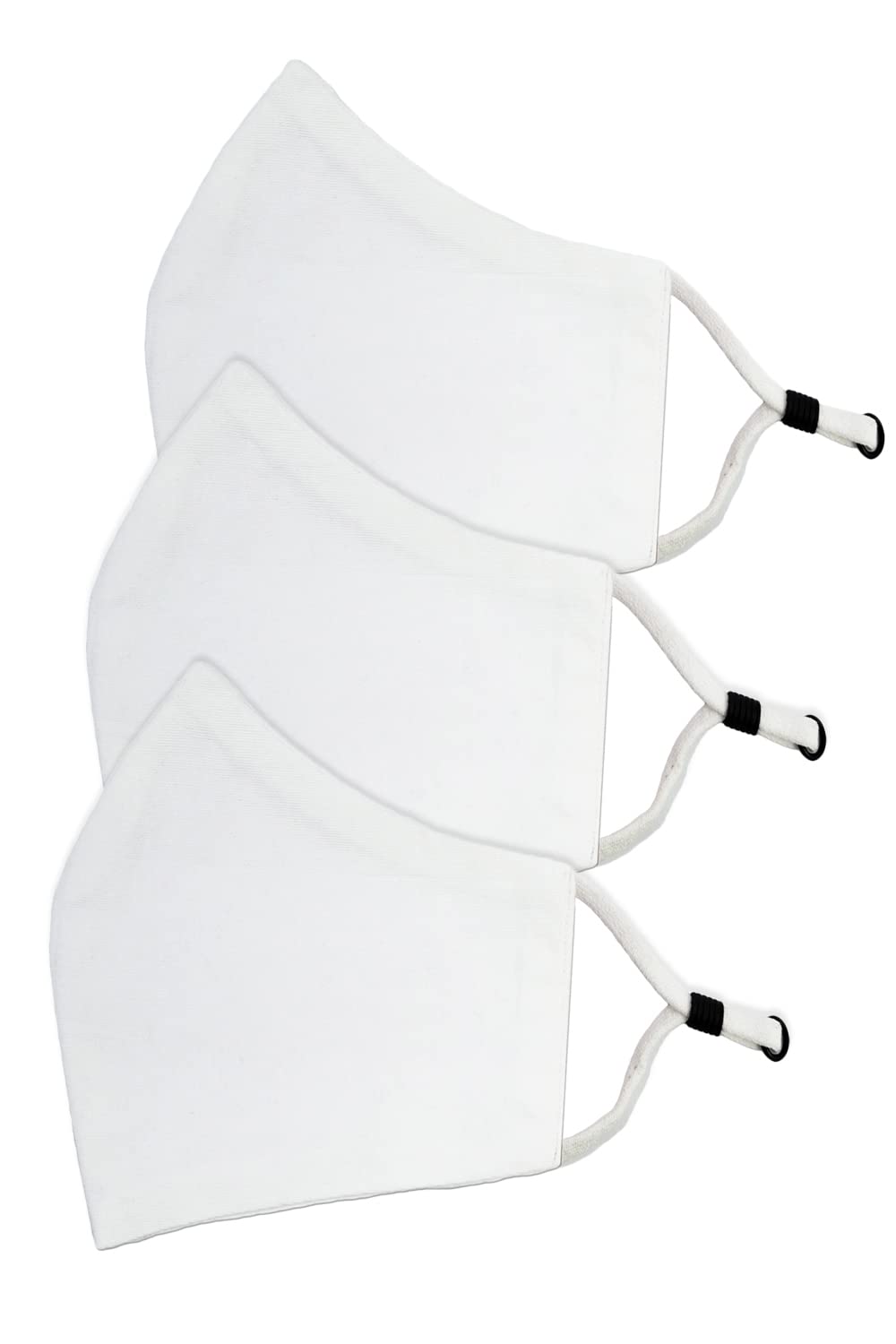 Lastinch 3-Pack White Protective Face Masks - Comfortable & Breathable for Daily Use, Travel, and Public Safety