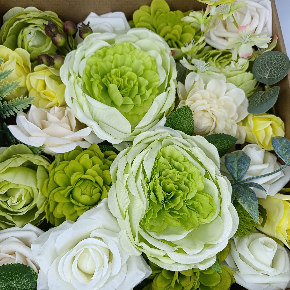 Artificial Wedding Roses Bouquet - Bridal, Cake & Home Decor for Parties (Green)