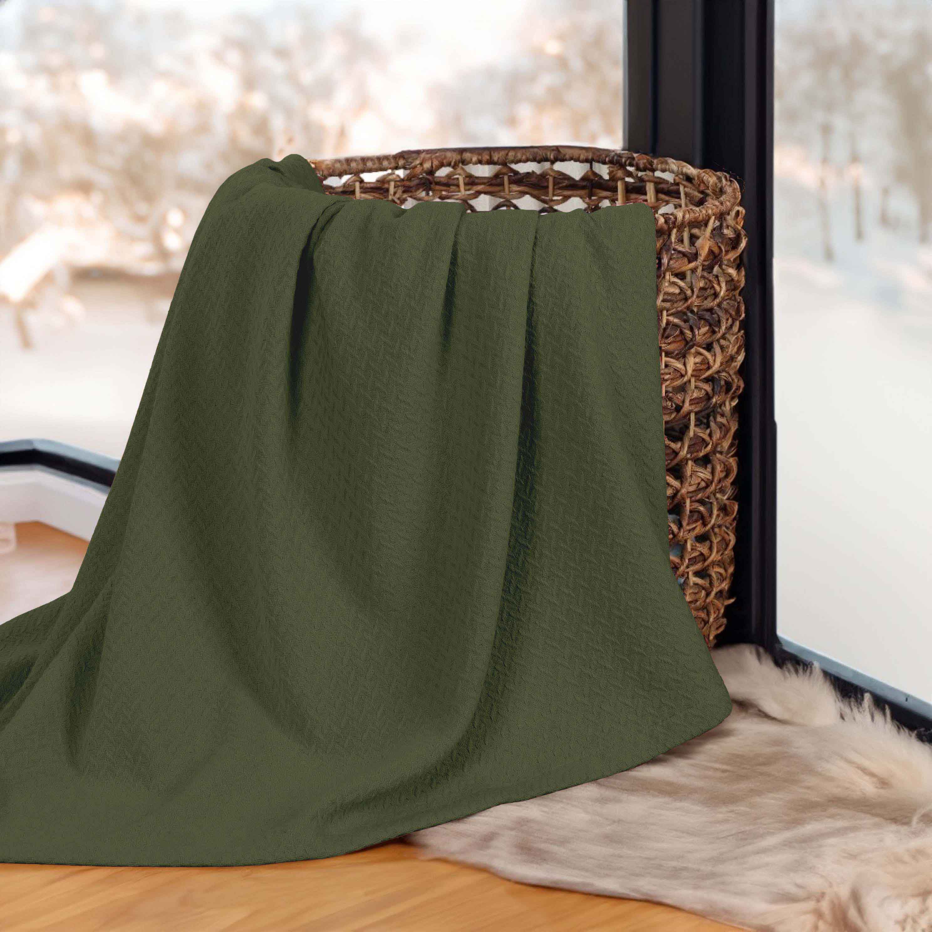 Premium Nobel Cotton Textured Chevron Lightweight Woven Blanket - Soft & Breathable Throw for Sofa, Bed, and Outdoor Picnics - Cozy Home Decor & Travel Companion