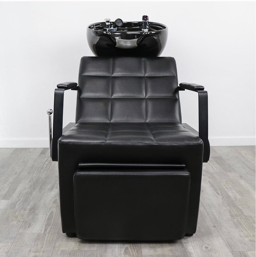 Professional Salon Shampoo Bowl & Styling Chair Set - Ergonomic Hair Washing Station for Barbers & Stylists - Perfect for Salons, Spas & Home Use