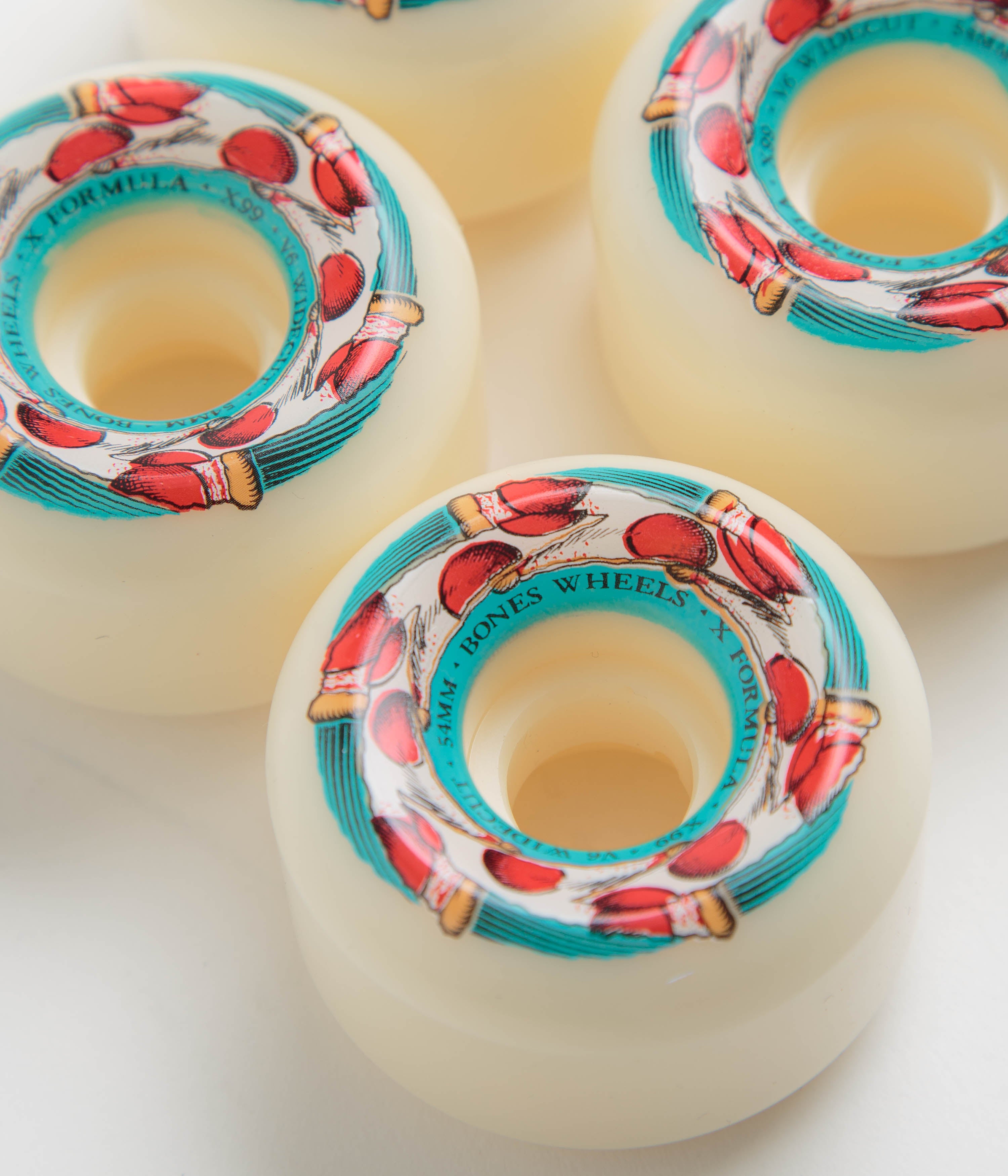 Bones X Formula Deep Dish 99A V6 Widecut Skateboard Wheels 54mm - Perfect for Street Skating and Smooth Rides