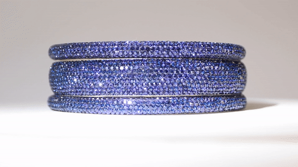 Sundar Bangles - Bollywood Navy Crystal Bangles for Women | Elegant Handmade Jewelry for Parties, Weddings & Festive Occasions