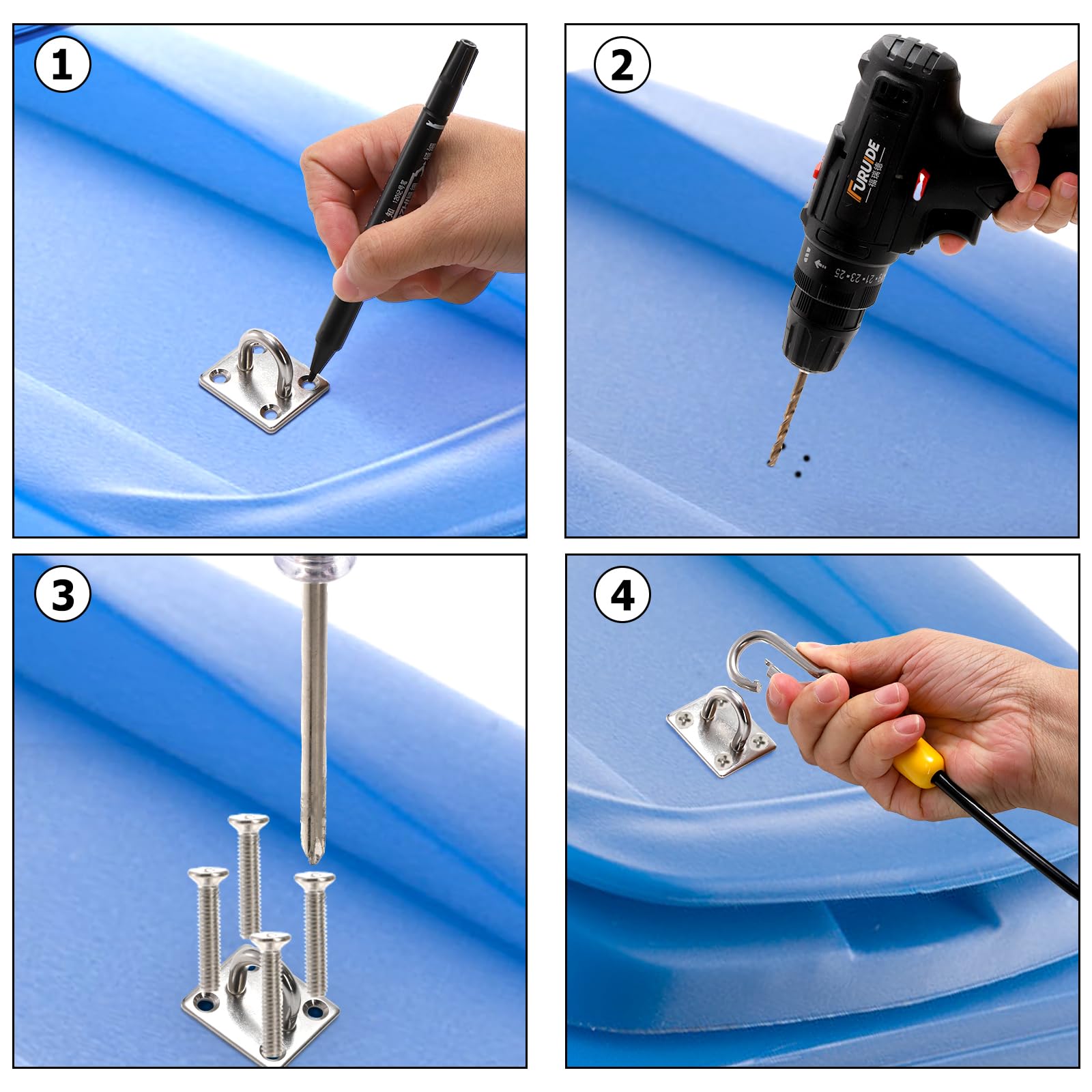 Dicunoy 2 Pack Heavy Duty Stainless Steel Trash Can Locks - Secure Outdoor Garbage Bin Lids from Animals, Squirrels, Dogs & Raccoons | Perfect for Backyards, Parks, Camping & Bear Country Use