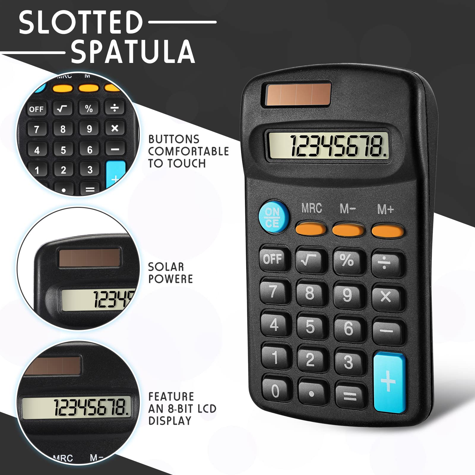 Flutesan 24-Pack Basic Calculators for Students - Small Pocket Size, Dual Power (Solar/Battery), 8-Digit Display - Perfect for School, Home, Office & Travel (Black) | Ideal for Math Class, Homework, Budgeting & Quick Calculations