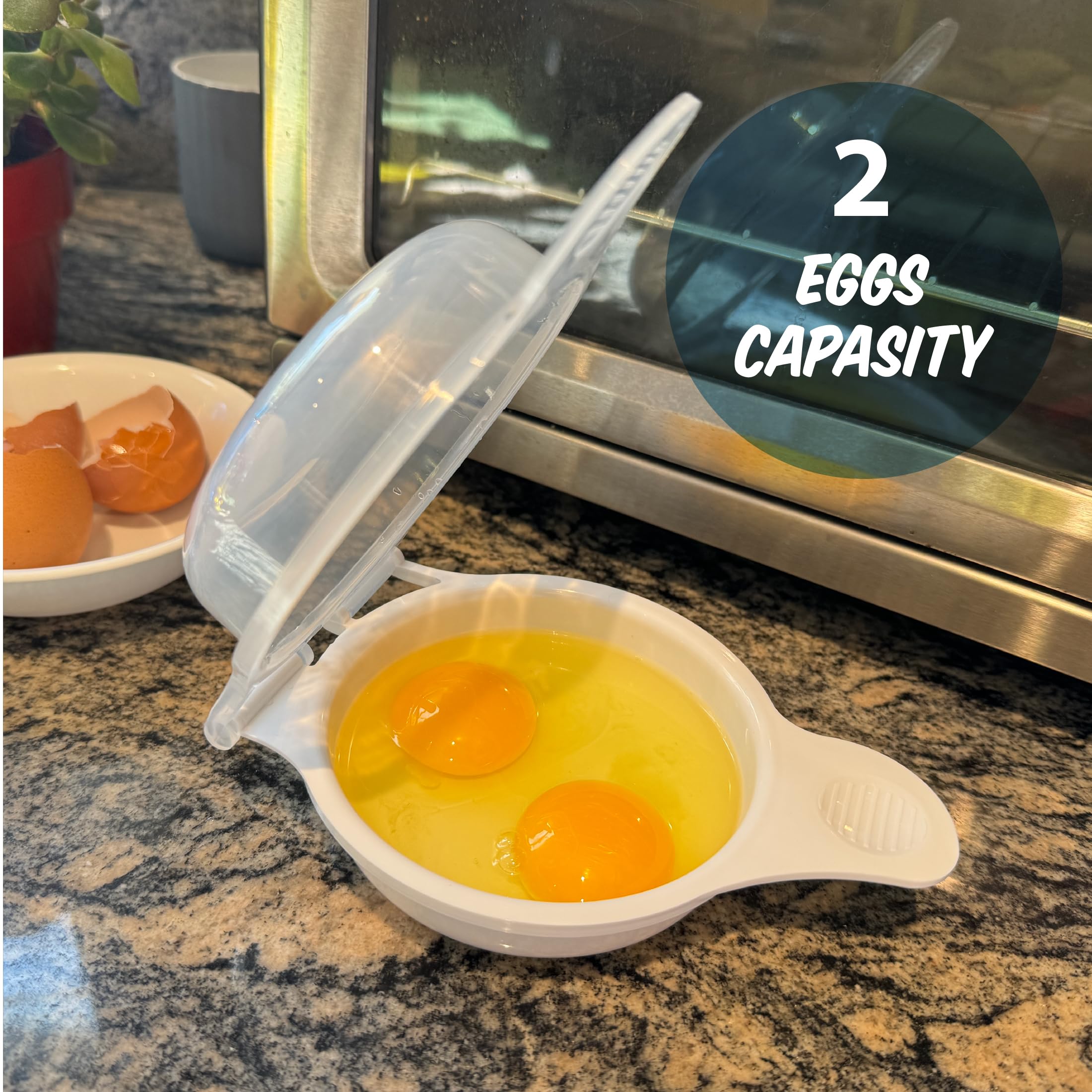 Trenton Gifts Microwave Egg Cooker & Poacher - Quick Scrambled Omelet Maker for Easy Breakfast - BPA-Free Egg Cooking Solution - Perfect for Busy Mornings & Healthy Meal Prep