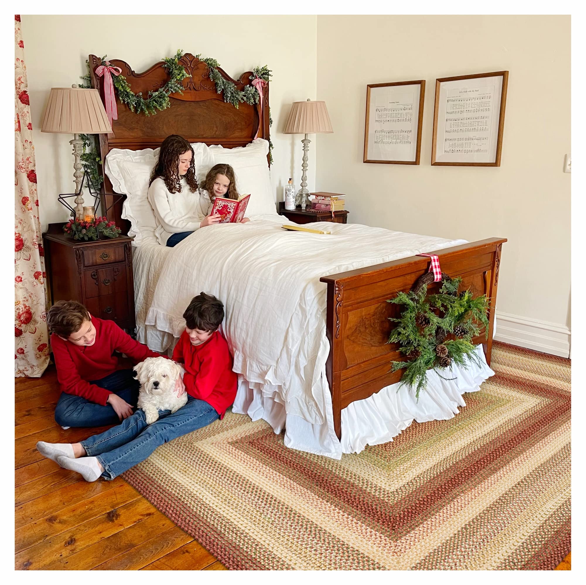 Washable 4x6' Braided Farmhouse Rug - Indoor/Outdoor Use for Living Room, Bedroom, Dining Room & Patio | Pet-Friendly Barcelona Style Rustic Decor | Perfect for Country Homes, Apartments & Vacation Rentals