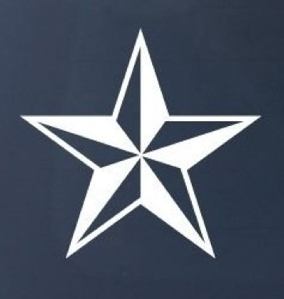 CMI552 Nautical Star Vinyl Decal - Premium White 5.5