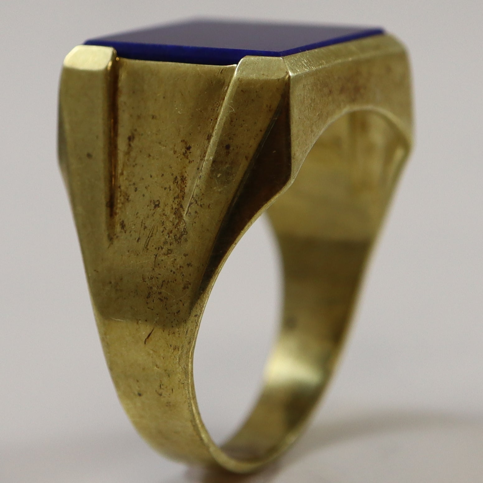 Lapis Lazuli Square Signet Ring - 5.40ct Genuine Stone - Size 11.5 - Handmade Sterling Silver Jewelry - Perfect for Men's Fashion & Gift Giving
