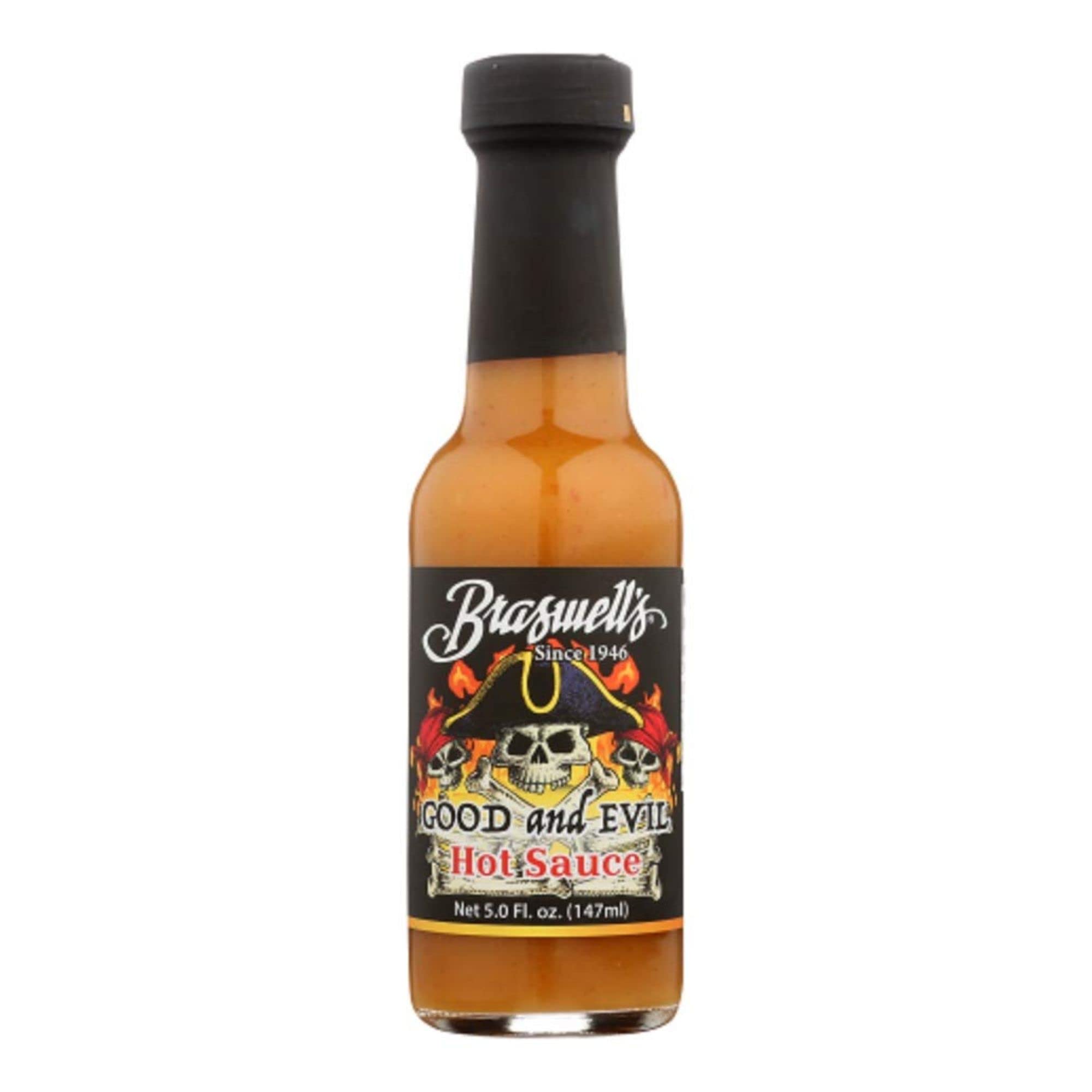 Braswells Good and Evil Hot Sauce - 5oz Bottle | Spicy Gourmet Pepper Sauce for Tacos, Wings & BBQ | Pack of 1