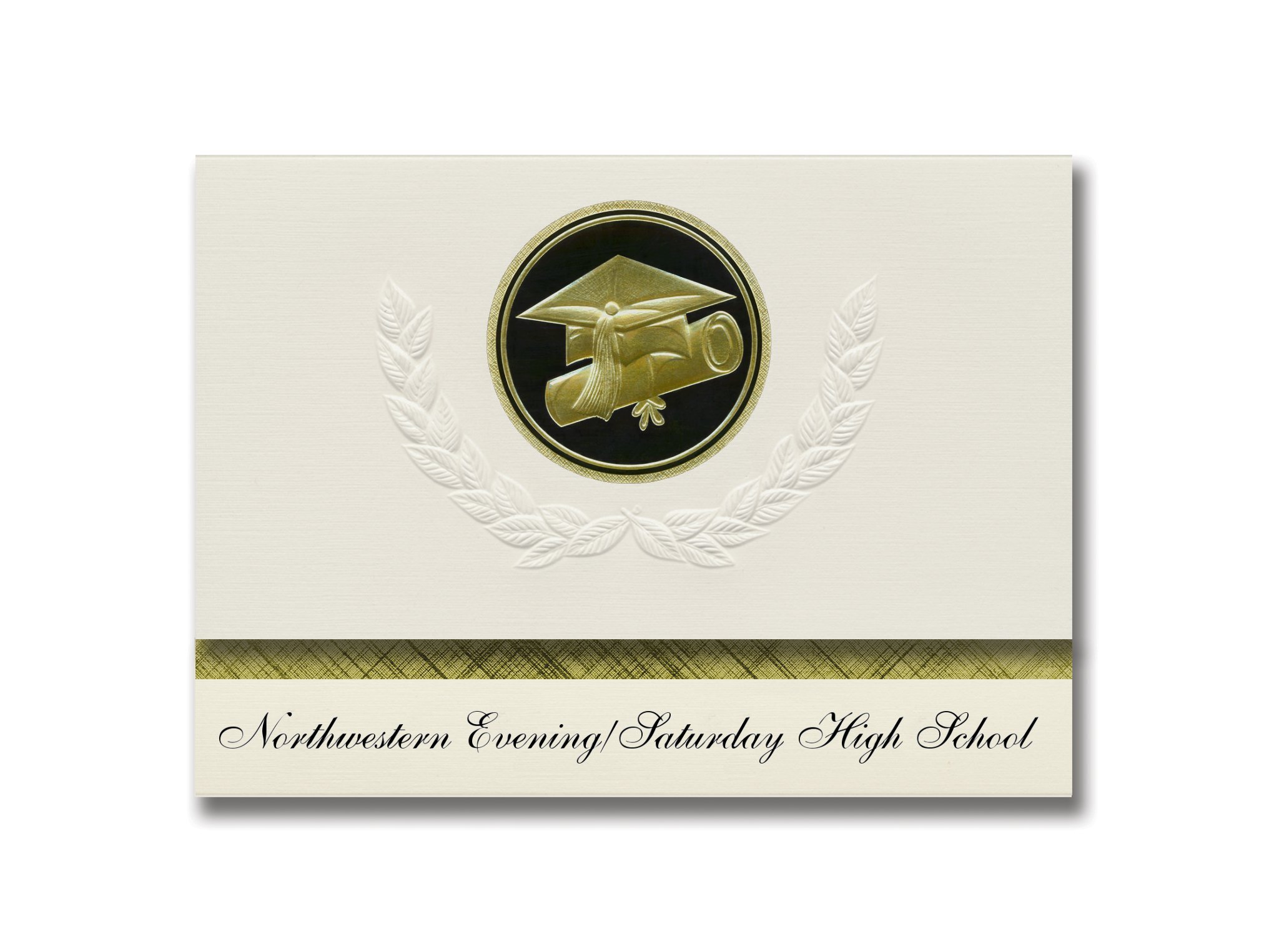 Northwestern Evening/Saturday High School Graduation Announcements - Presidential Elite Pack of 25 with Cap & Diploma Seal - Black & Gold - Perfect for Hyattsville MD Graduation Ceremonies, Senior Photos & Keepsake Gifts