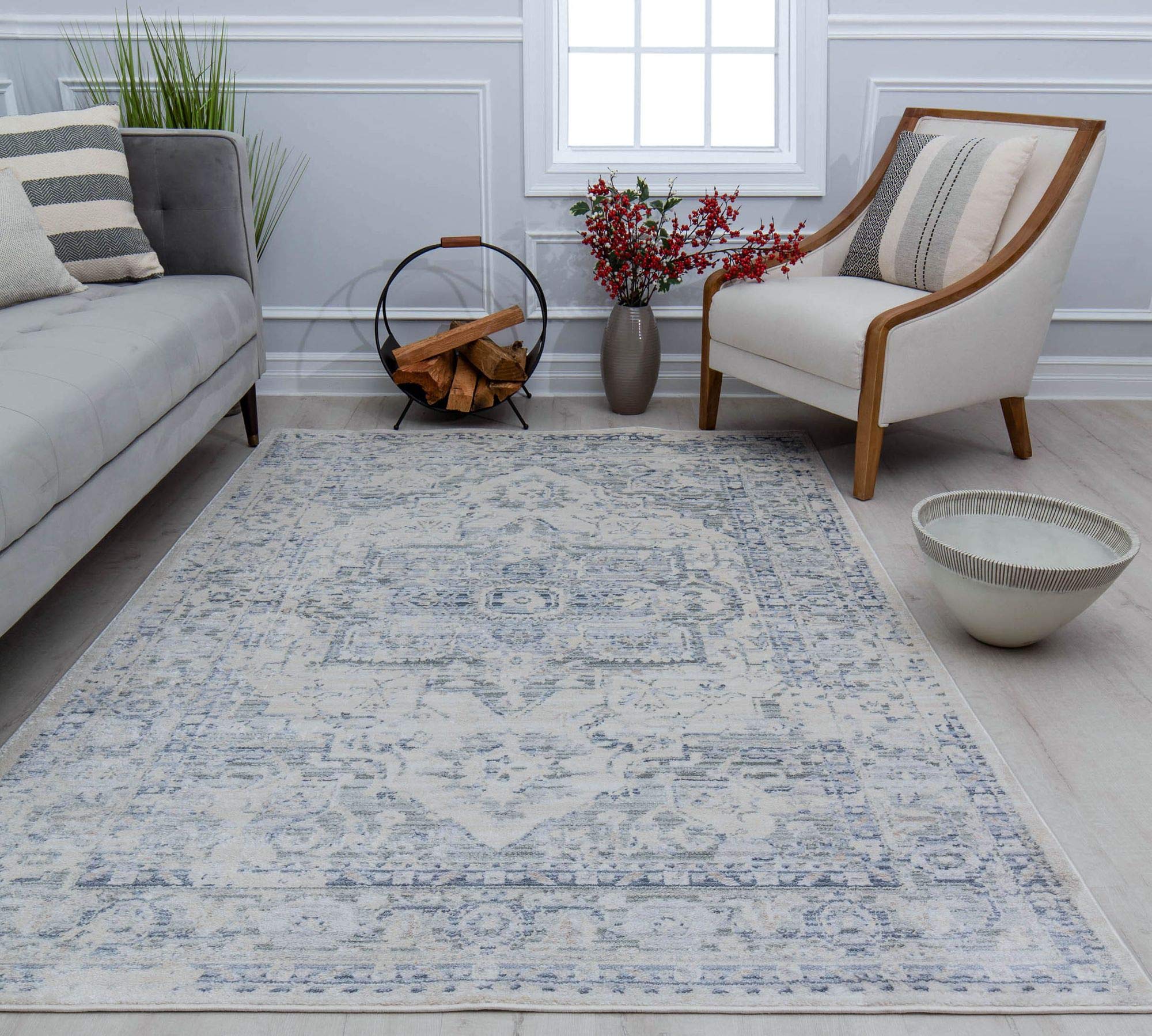 Rugs America Romeo JL10C Quiet Moments Abstract Vintage Area Rug 8' x 10' - Boho Chic Living Room Decor & Bedroom Accent Rug for Cozy Home