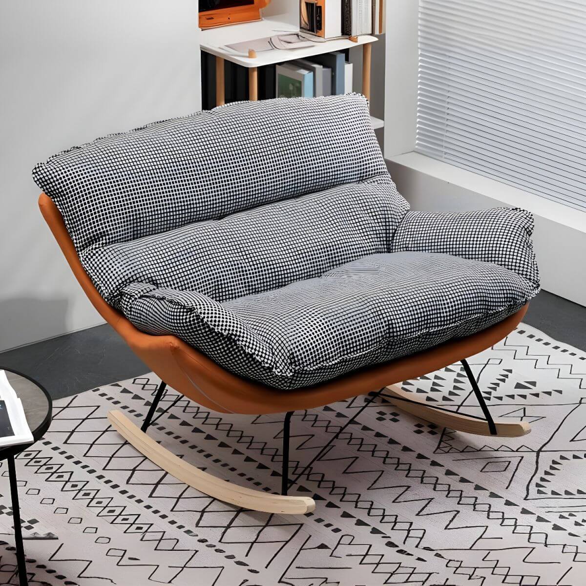 Comfortable Indoor Light Wood Rubberwood Spindle Rocking Chair - Scratch Resistant with Removable Cushions - Perfect for Nursery, Living Room & Relaxation