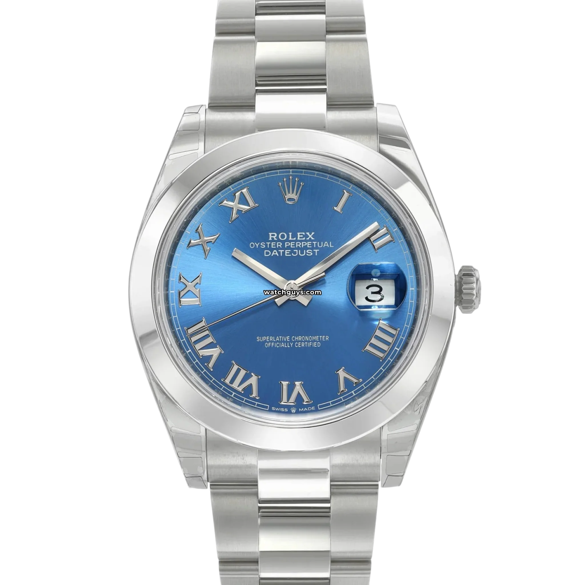 Rolex Datejust 126300 Men's Watch - 41mm Stainless Steel, Azzurro Blue Dial, Oyster Bracelet - Luxury Dress Watch for Business & Formal Occasions