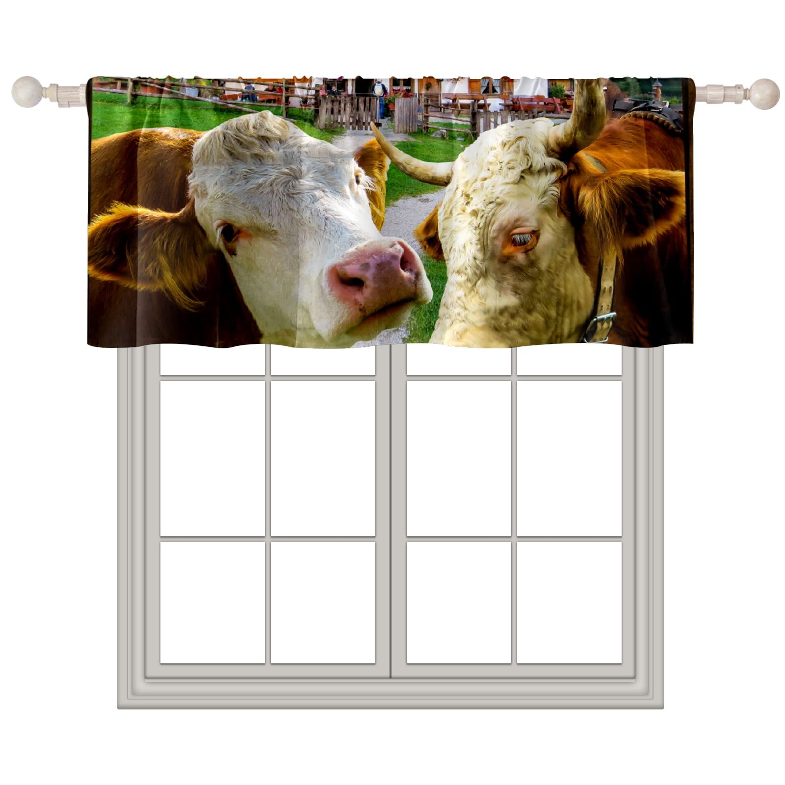Farmhouse Cow Print Window Valance - 52