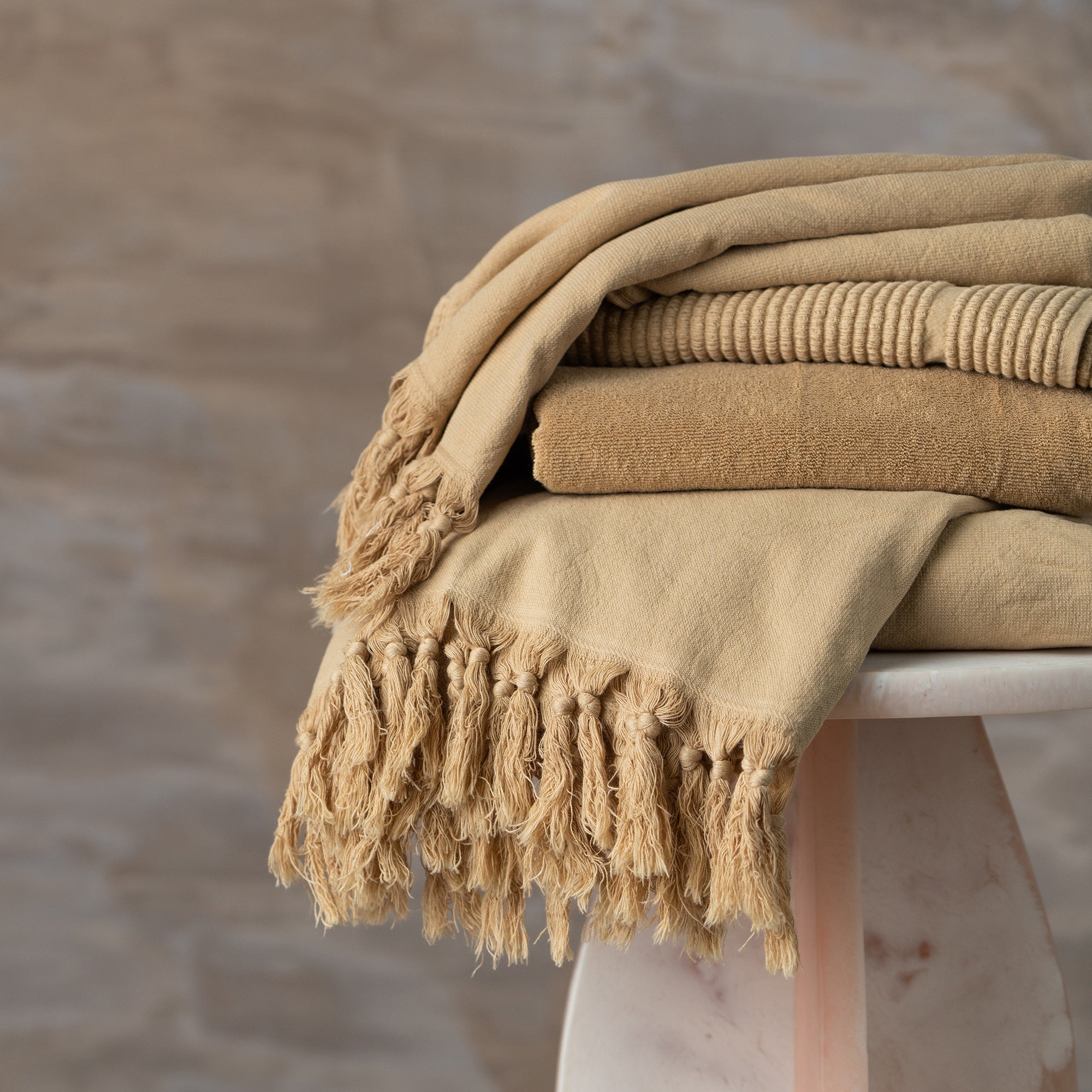 Vintage Wash Bath Sheet Set - Super Soft & Absorbent Nutmeg Brown Towels for Spa, Bathroom & Beach - 2-Piece Luxury Bath Towel Bundle