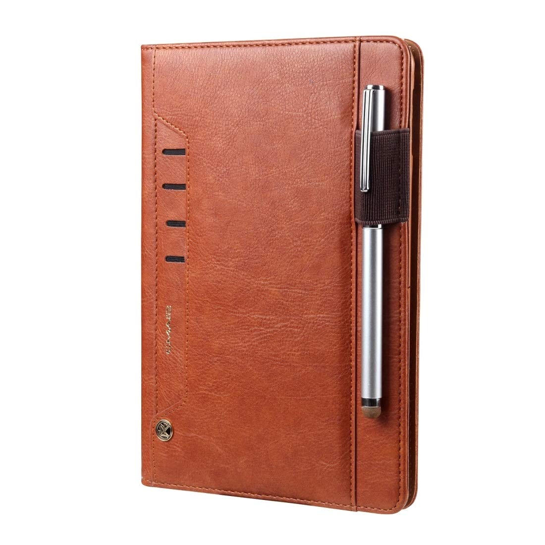 Premium Leather Flip Case for iPad Air & Air 2 - Horizontal Stand with Card Slot, Photo Frame & Pen Holder | Perfect for Work, Travel & Daily Use (Brown)
