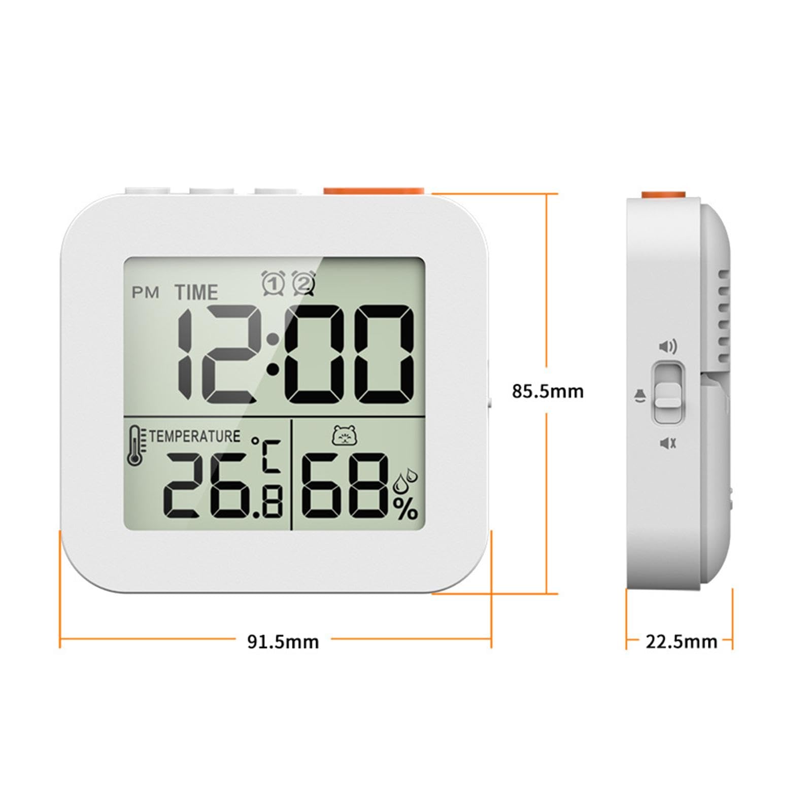 Waterproof Digital Timer Shower Clock with Alarm - Large Display Bathroom & Kitchen Wall Clock for Home, Gym, Office - White (Perfect for Shower, Cooking, Workout & Time Management)