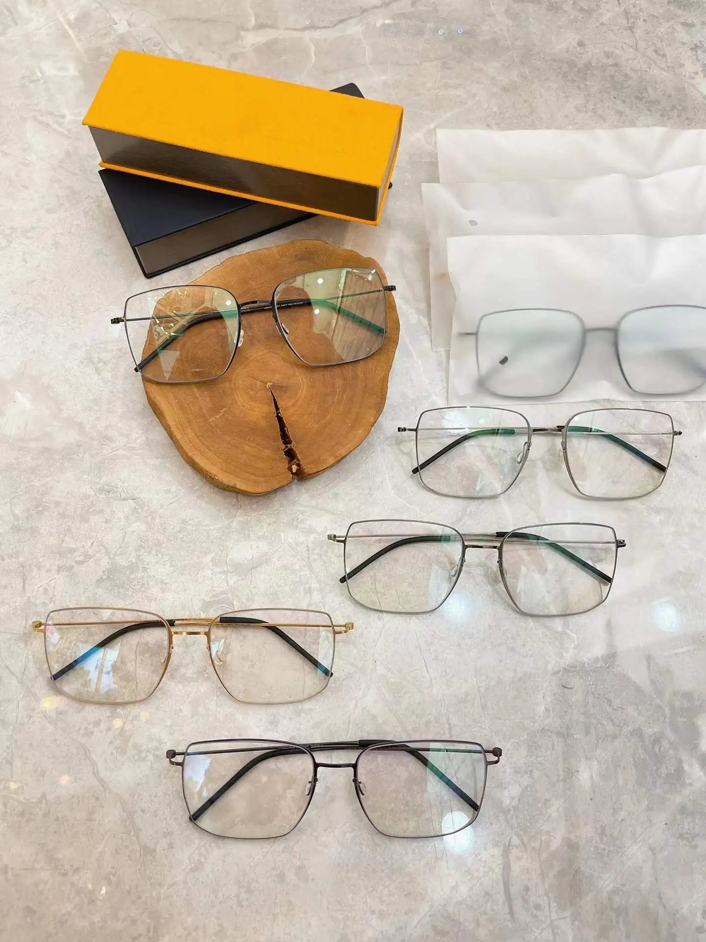 Aimee Unisex Full Rim Square Screwless Titanium Eyeglasses Frame 5511 - Lightweight Durable Glasses for Work, Reading & Fashion