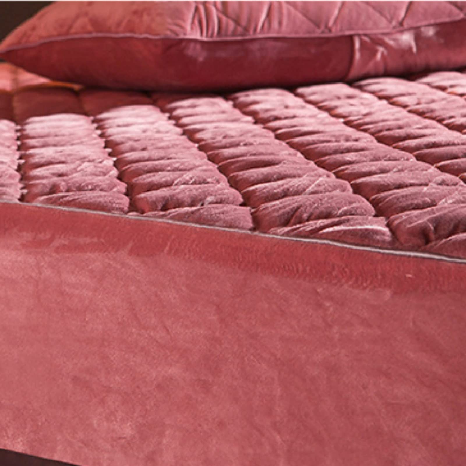 Queen Size Velvet Fitted Sheet - Warm Thick Mattress Cover for Twin/Full/Queen/King Beds - Purple 180x200cm - Perfect for Winter Comfort